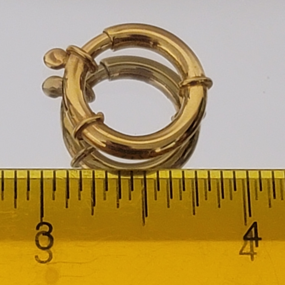 21K gold. 
Polished Gold Spring Ring Connector for Necklaces - Picture 4 of 9